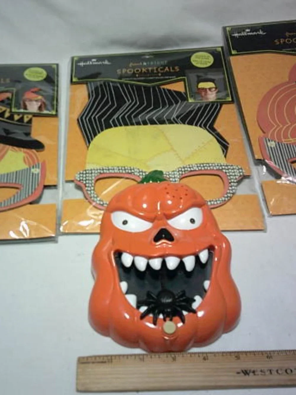 NEW LOT 3 HALLMARK SPOOKTICALS NOVELTY GLASSES & TALKING DOORBELL FLASHING EYES